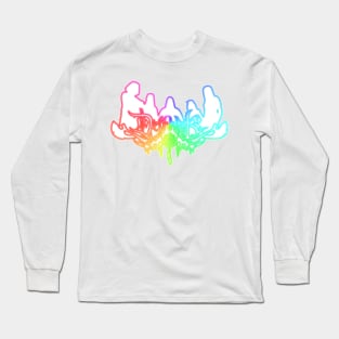 Rainbow Neon Sign Dethklok Logo Long Sleeve T-Shirt